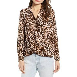 ⭐3/$30! All In Favor Leopard Drape Front Blouse